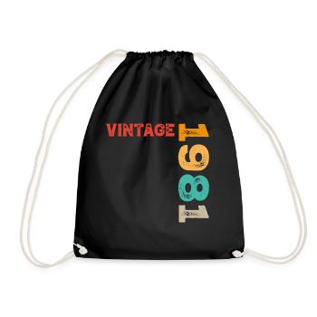 Vintage 1981 - Drawstring Bag - black - Front