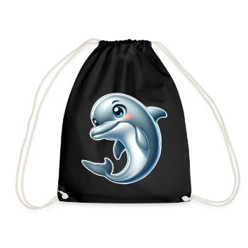Delfin - Turnbeutel - Schwarz - Vorne