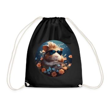 Cochons d’Inde et fleurs - Sac de sport léger - noir - Devant