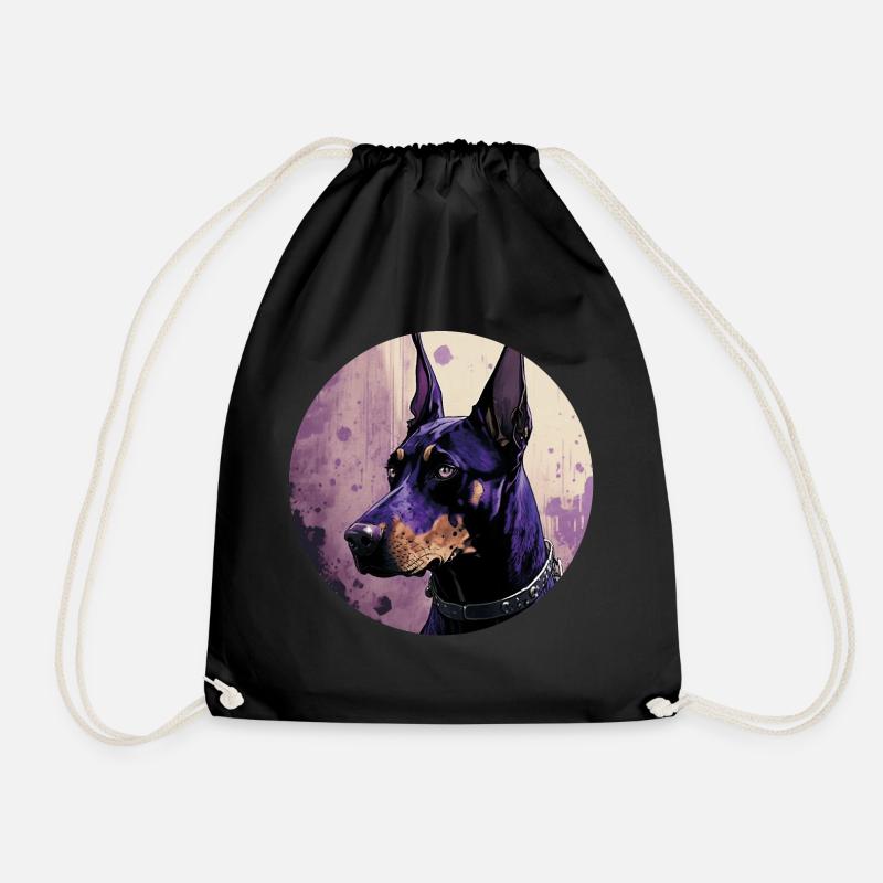 Cooler Dobermann - Turnbeutel - Schwarz