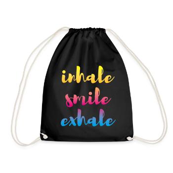 Inhaler Exhale Cours de yoga Méditation Coloré - Sac de sport léger - noir - Devant