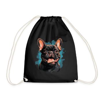 Bouledogue français - Sac de sport léger - noir - Devant