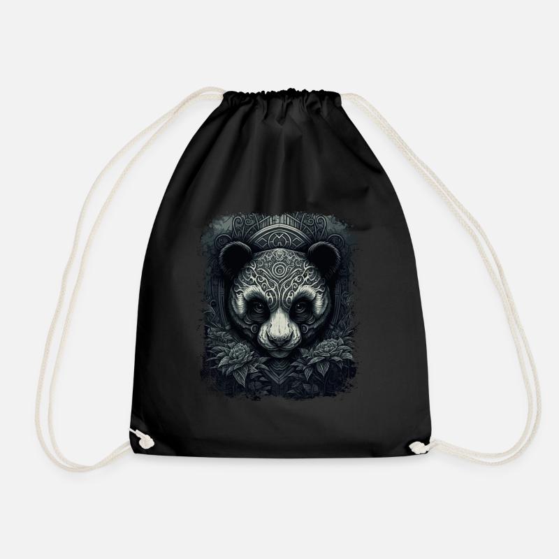 Panda Kunst - Turnbeutel - Schwarz