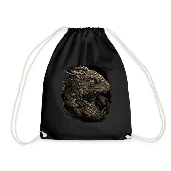 Bartagame Kleiner Drachen - Turnbeutel - Schwarz - Vorne
