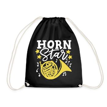 Waldhornspieler Hornist - Turnbeutel - Schwarz - Vorne