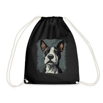 Bull terrier - Sac de sport léger - noir - Devant