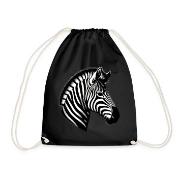 Zebra - Turnbeutel - Schwarz - Vorne