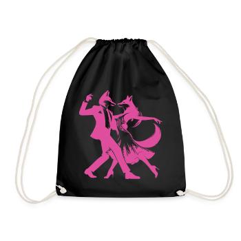 Cool dance design with stylish dance couple - Drawstring Bag - black - Front