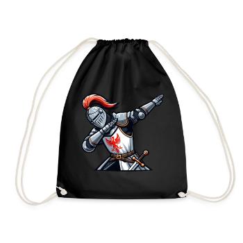 Dabbender Ritter, Mittelalter Kostüm - Turnbeutel - Schwarz - Vorne