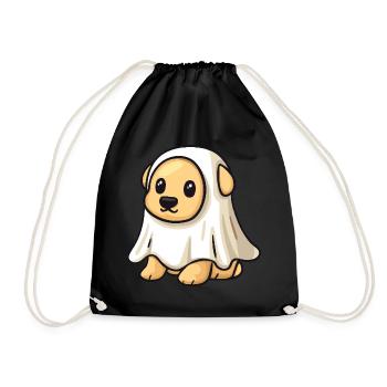 Golden Retriever Hund Halloween Geist - Turnbeutel - Schwarz - Vorne