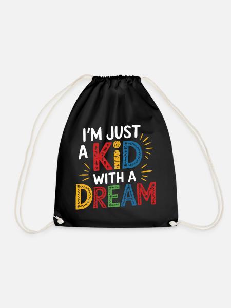 Lebendiges Motivationsdesign für den Kindertraum - Turnbeutel - Schwarz