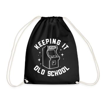 Arcade Arcade Slot Machine Gamer Gaming - Drawstring Bag - black - Front
