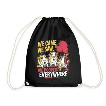 Humour de cochon d’Inde - Caca partout - Sac de sport léger - noir - Devant