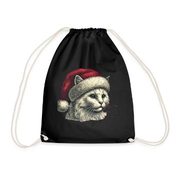 Christmas Cat - Turnbeutel - Schwarz - Vorne