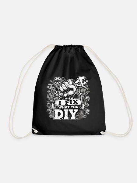 Handyman Christmas DIY - Drawstring Bag - black