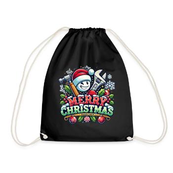 Handyman Christmas Handwerker - Turnbeutel - Schwarz - Vorne