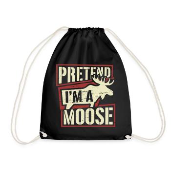 Moose love with wit - Drawstring Bag - black - Front