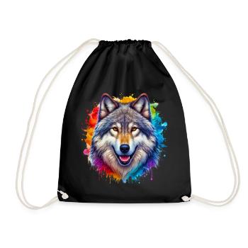 Wolf - Turnbeutel - Schwarz - Vorne