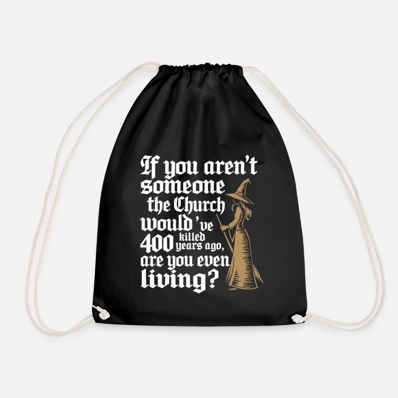 Witch statement: Are you really alive? - Drawstring Bag - black