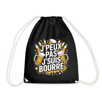 J'Peux Pas J'Suis Bourré Apéro Humour - Sac de sport léger - noir - Devant