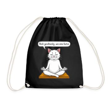 Katzen-Meditation - Turnbeutel - Schwarz - Vorne