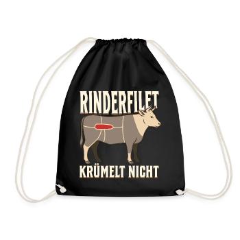 Rinderfilet krümelt nicht - Turnbeutel - Schwarz - Vorne