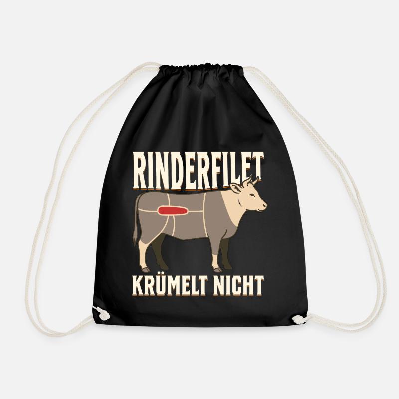 Rinderfilet krümelt nicht - Turnbeutel - Schwarz