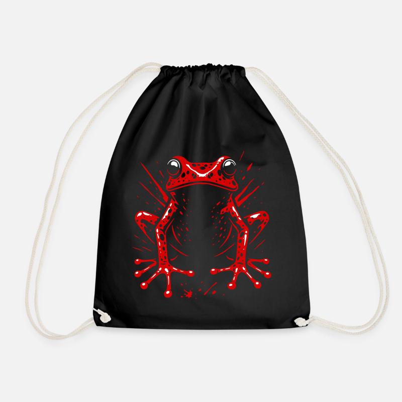 Frosch Erdbeerfrosch Roter Pfeilgiftfrosch - Turnbeutel - Schwarz