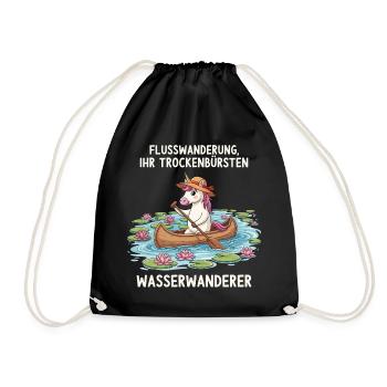Unicorn Canoe Trip - Drawstring Bag - black - Front