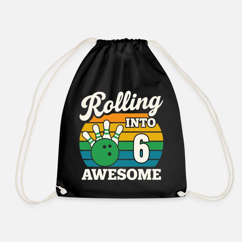 Rouler dans 6 anniversaire Bowling Design - Sac de sport léger - noir