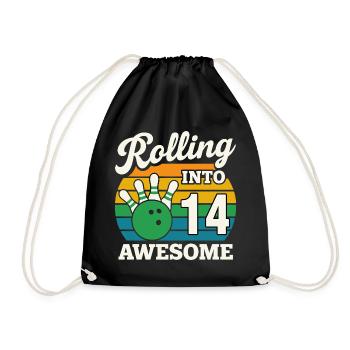 Rétro Bowling 14e anniversaire Design - Sac de sport léger - noir - Devant