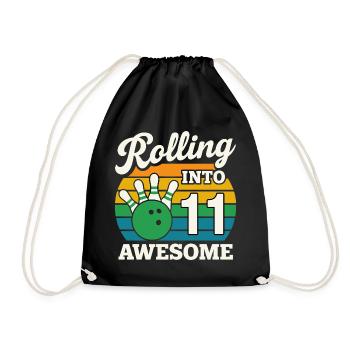 T-shirt de célébration de bowling rétro 11 - Sac de sport léger - noir - Devant