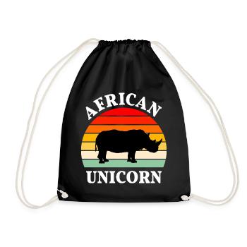 Rhinoceros, Africa, Pachyderm, African Unicorn - Drawstring Bag - black - Front