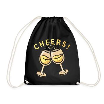Sektgläser Cheers Party Motiv - Drawstring Bag - black - Front