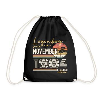 Millésime Novembre 1984 RétroNovembre 1984  - Sac de sport léger - noir - Devant