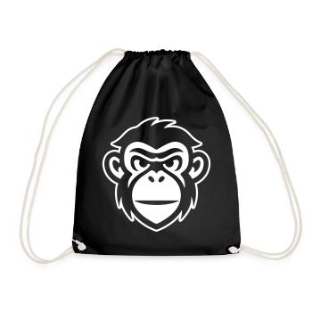 Monkey Head - Drawstring Bag - black - Front