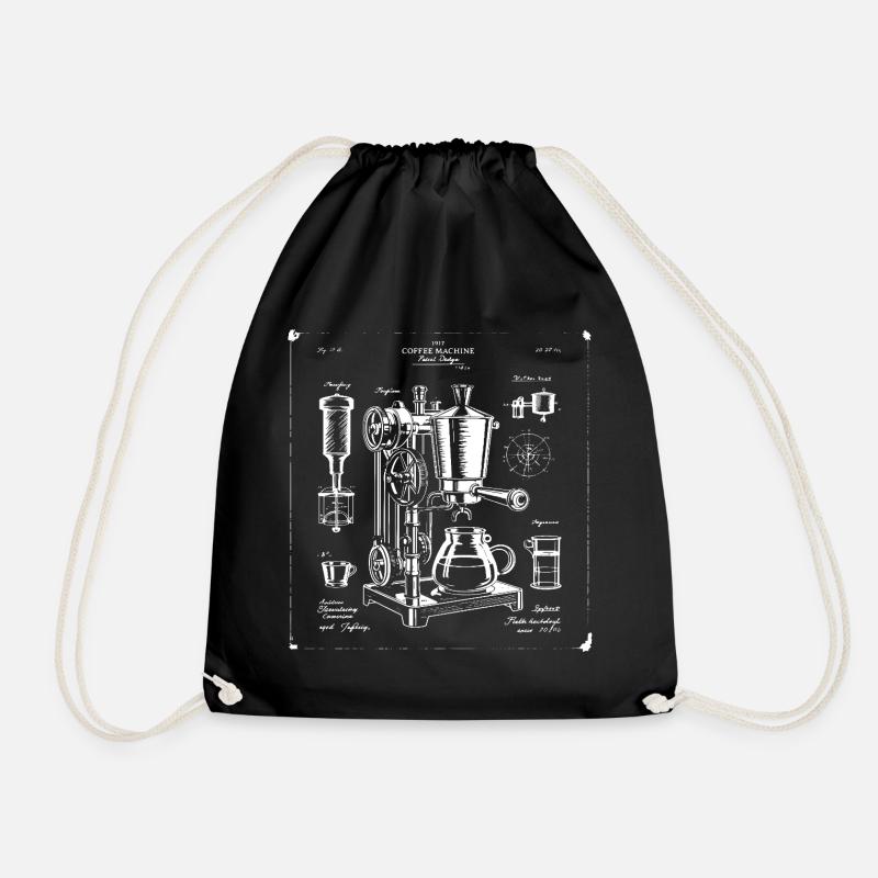 plan de machine à expresso rétro - Sac de sport léger - noir