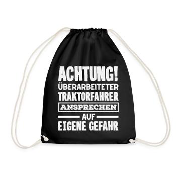 Attention aux conducteurs de tracteurs surmenés - Sac de sport léger - noir - Devant