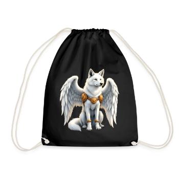 Sky Winged Wolf - Drawstring Bag - black - Front