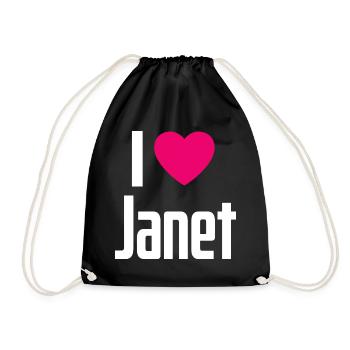 J’aime Janet Pink Heart J’aime Janet - Sac de sport léger - noir - Devant