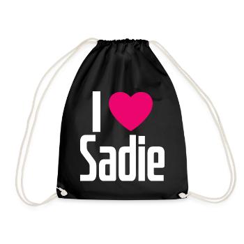J’aime Sadie Coeur rose J’aime Sadie - Sac de sport léger - noir - Devant