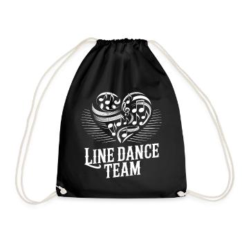 Herzform Line Dance Team Musiknoten - Turnbeutel - Schwarz - Vorne