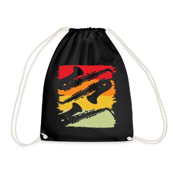 Saxophone Saxophonist Musical Instrument - Drawstring Bag - black - Front