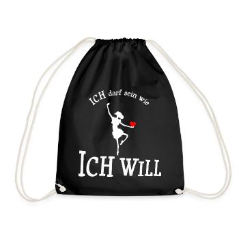Ich darf sein wie ich will - Turnbeutel - Schwarz - Vorne
