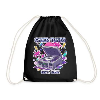 Cyber Tunes 1992 – Conception de lecteur CD rétro - Sac de sport léger - noir - Devant
