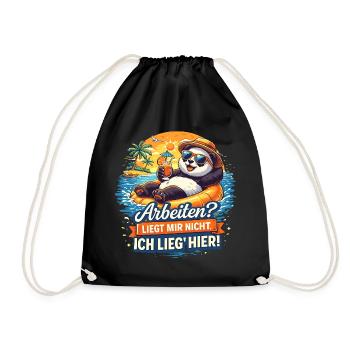 Vacances à la plage panda : travail ? Pas pour moi - Sac de sport léger - noir - Devant