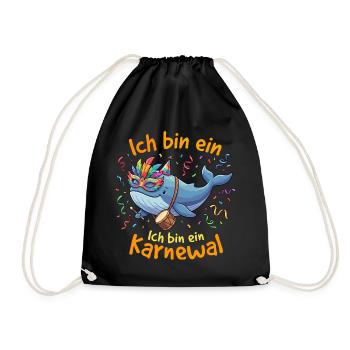 Ich bin ein Karnewal Konfetti Damen Karneval Lusti - Turnbeutel - Schwarz - Vorne