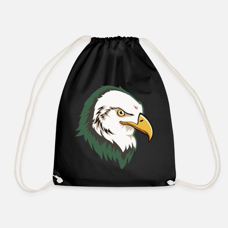 Eagle Head - Drawstring Bag - black