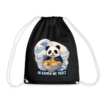 Bol de nouilles ramen panda - Sac de sport léger - noir - Devant