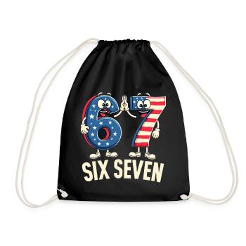 US Flag 67 Memes Six Seven - Drawstring Bag - black - Front